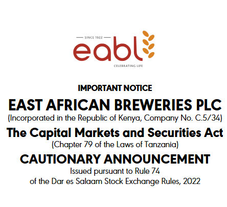 
EABL Announcement – Cautionary Statement

